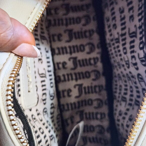 Juicy Couture White Camera Bag/Crossbody | Rhinestone Heart | Y2K & Coquette - Picture 13 of 14